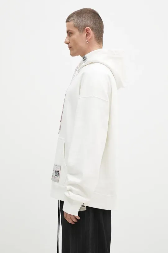 Maison MIHARA YASUHIRO cotton sweatshirt Duck Embroidery men's white color hooded with an application A13HD651