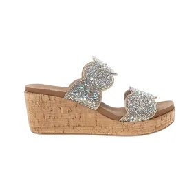 Make A Toast Rhinestone Wedge Sandals