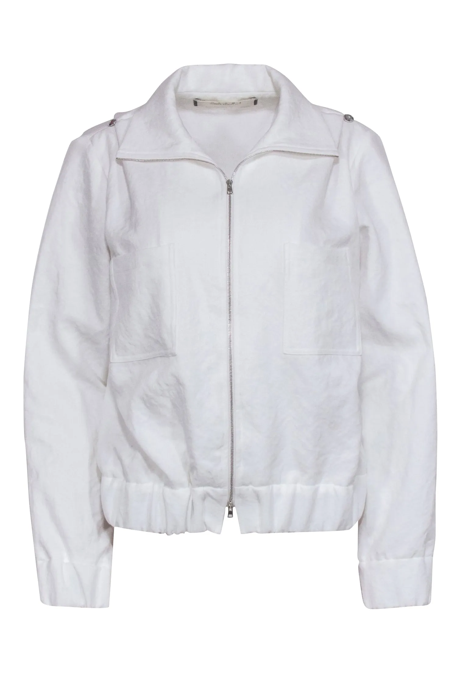 Marni - White Zipper Front Bomber Jacket Sz M