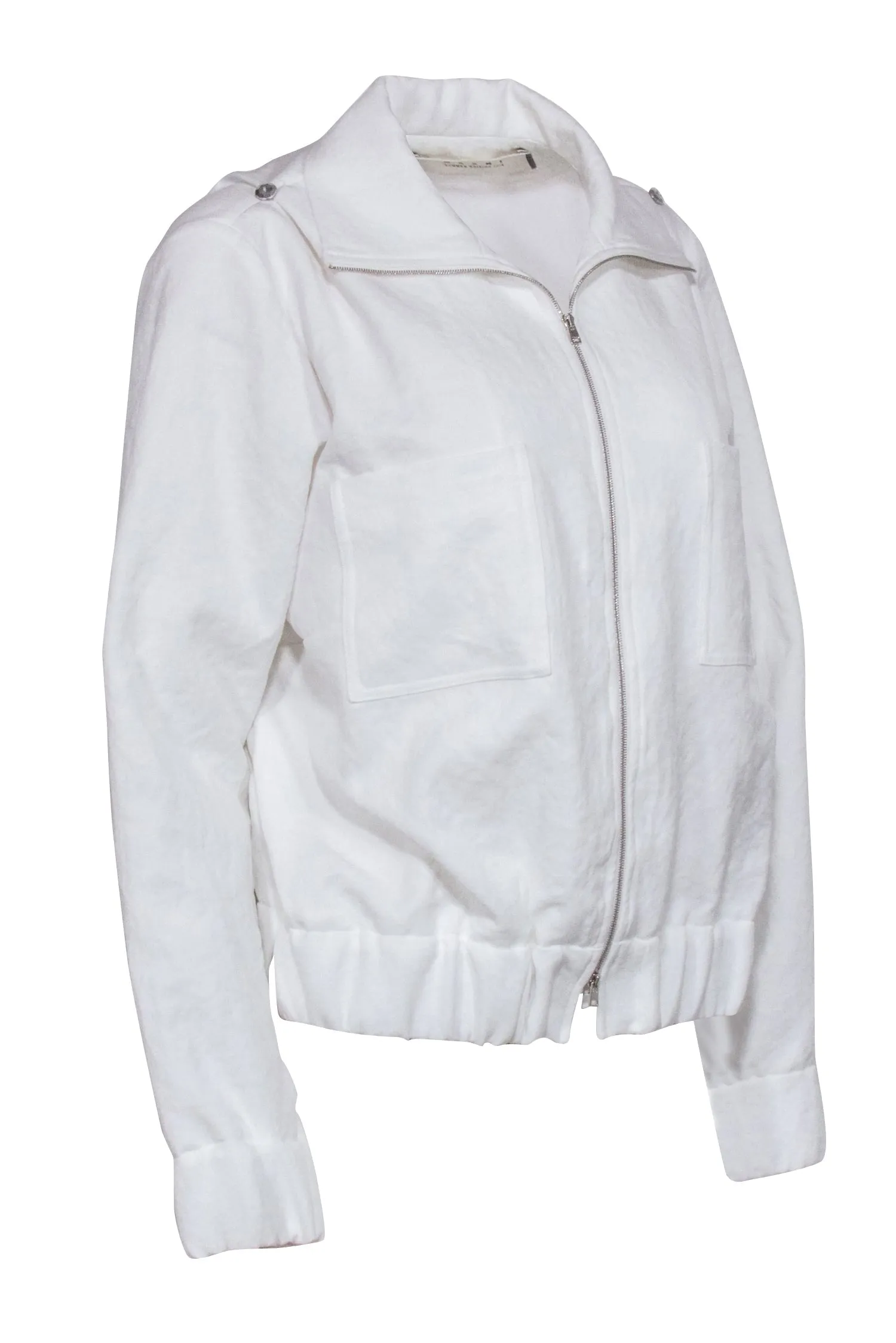 Marni - White Zipper Front Bomber Jacket Sz M