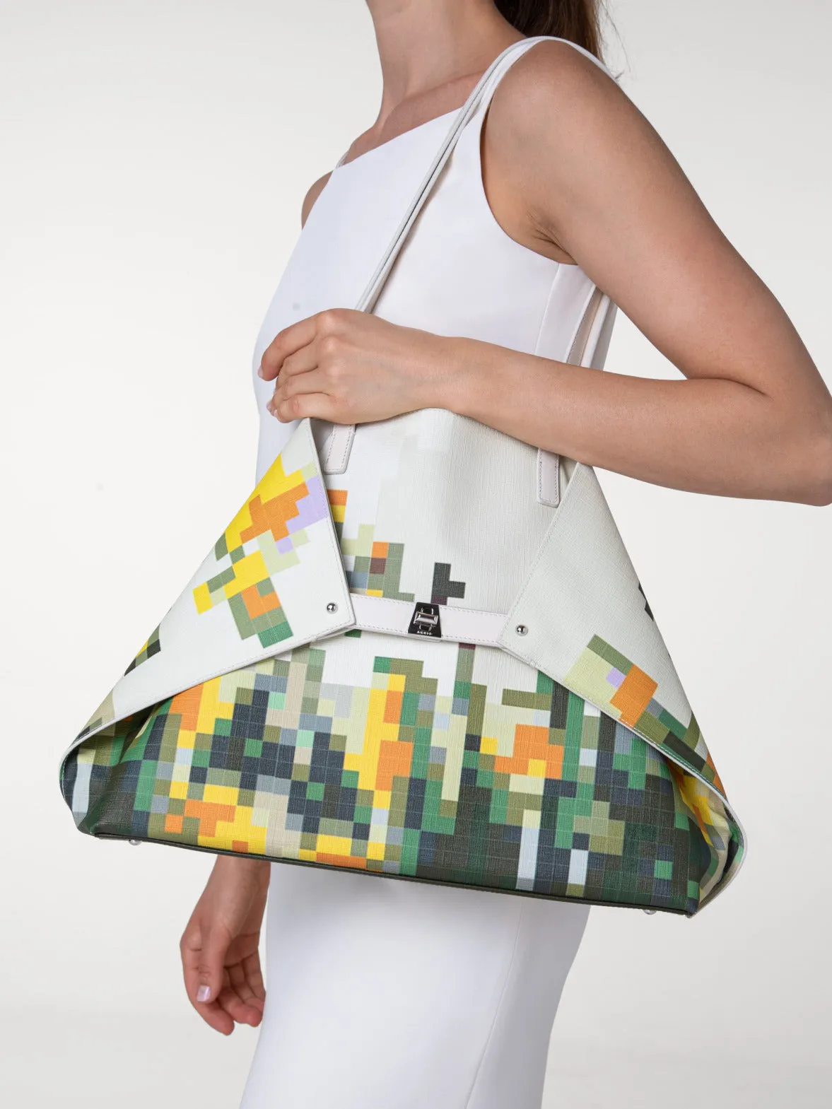 Medium Ai Shoulder Bag with Flowers at Home Print