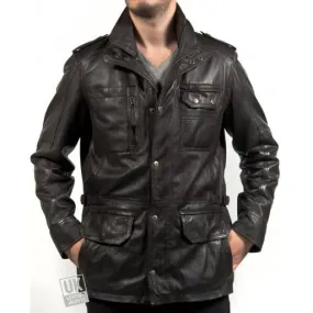 Mens Brown Cow Hide Leather Jacket - Keswick - Plus Size | Free UK Delivery