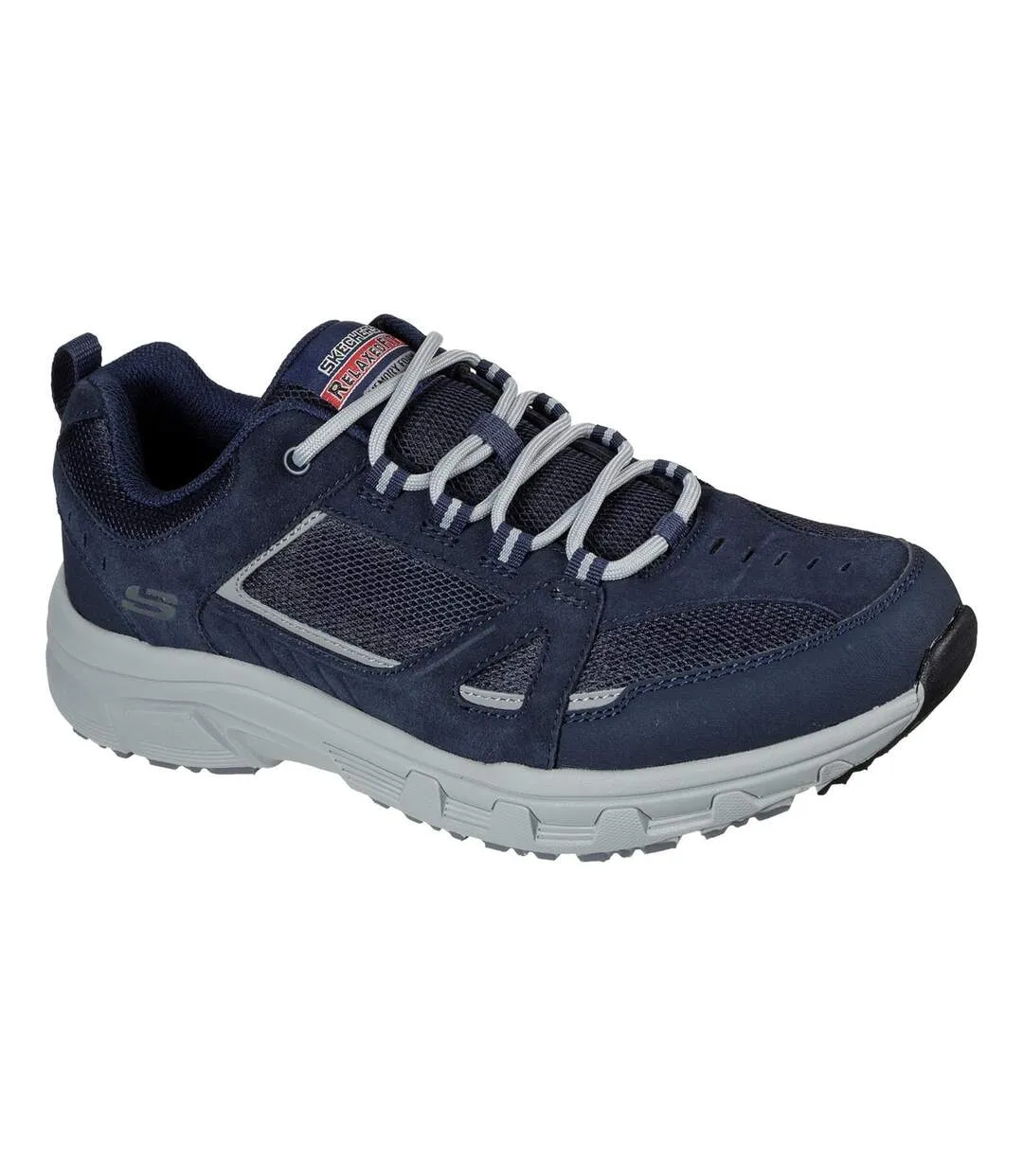 Mens oak canyon duelist leather trainers navy Skechers