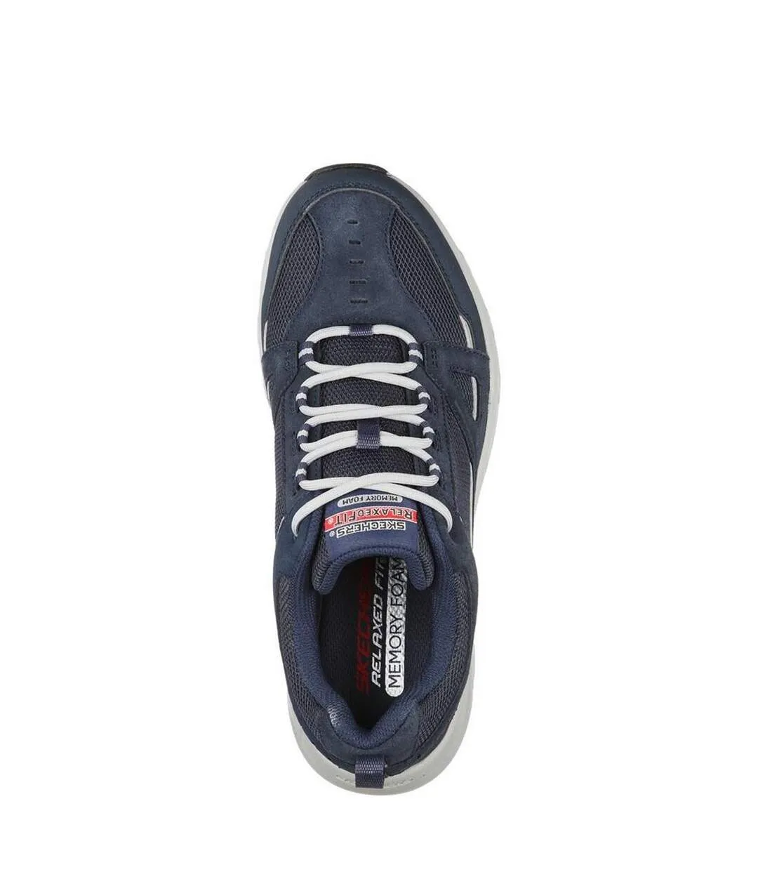 Mens oak canyon duelist leather trainers navy Skechers