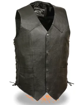 Milwaukee Leather Men's 4X Classic Side Lace Biker Vest - Tall