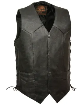 Milwaukee Leather Men's 54-56 Classic Side Lace Vest