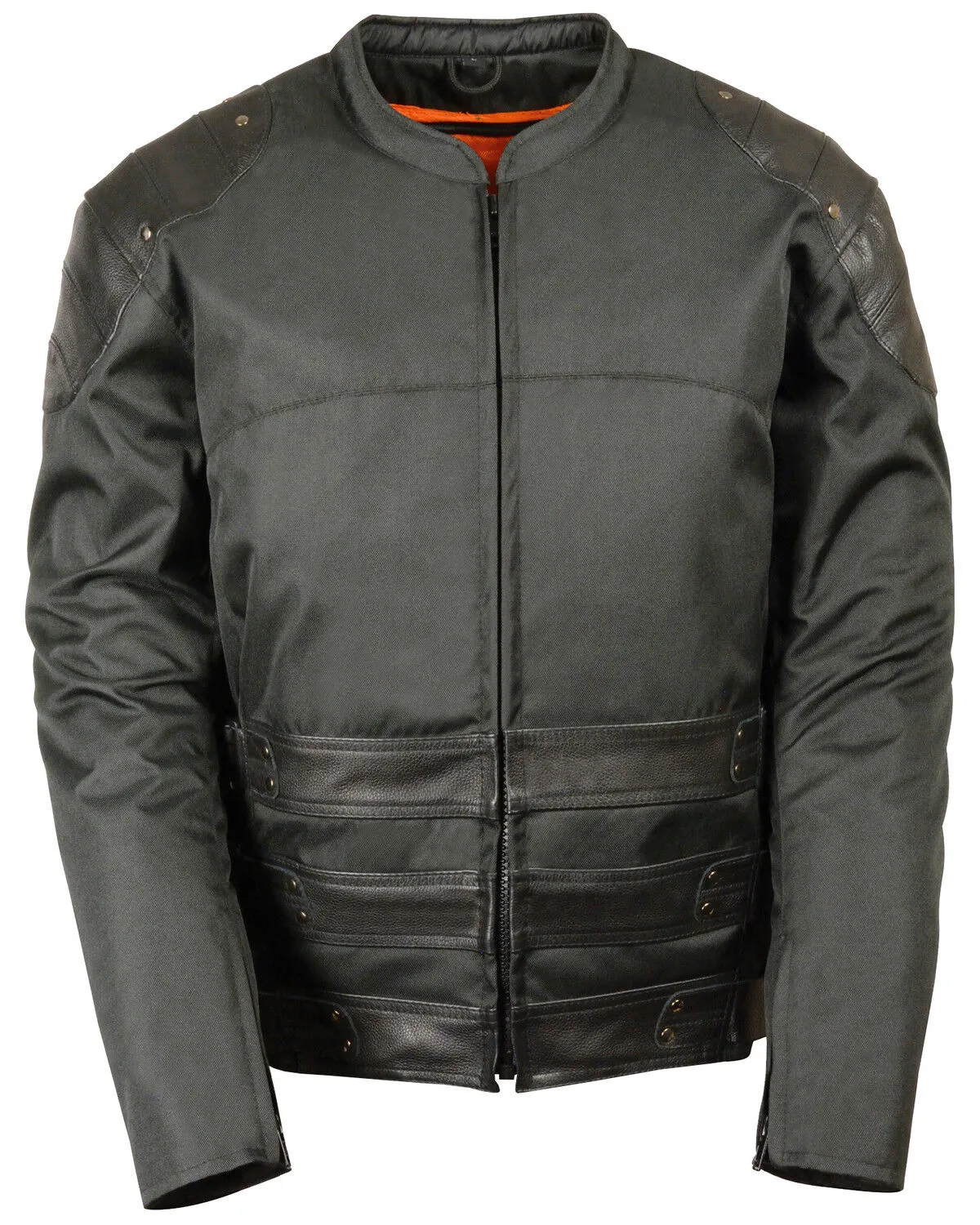 Milwaukee Leather Men's Assault Style Leather/Textile Racer Jacket - Big & Tall