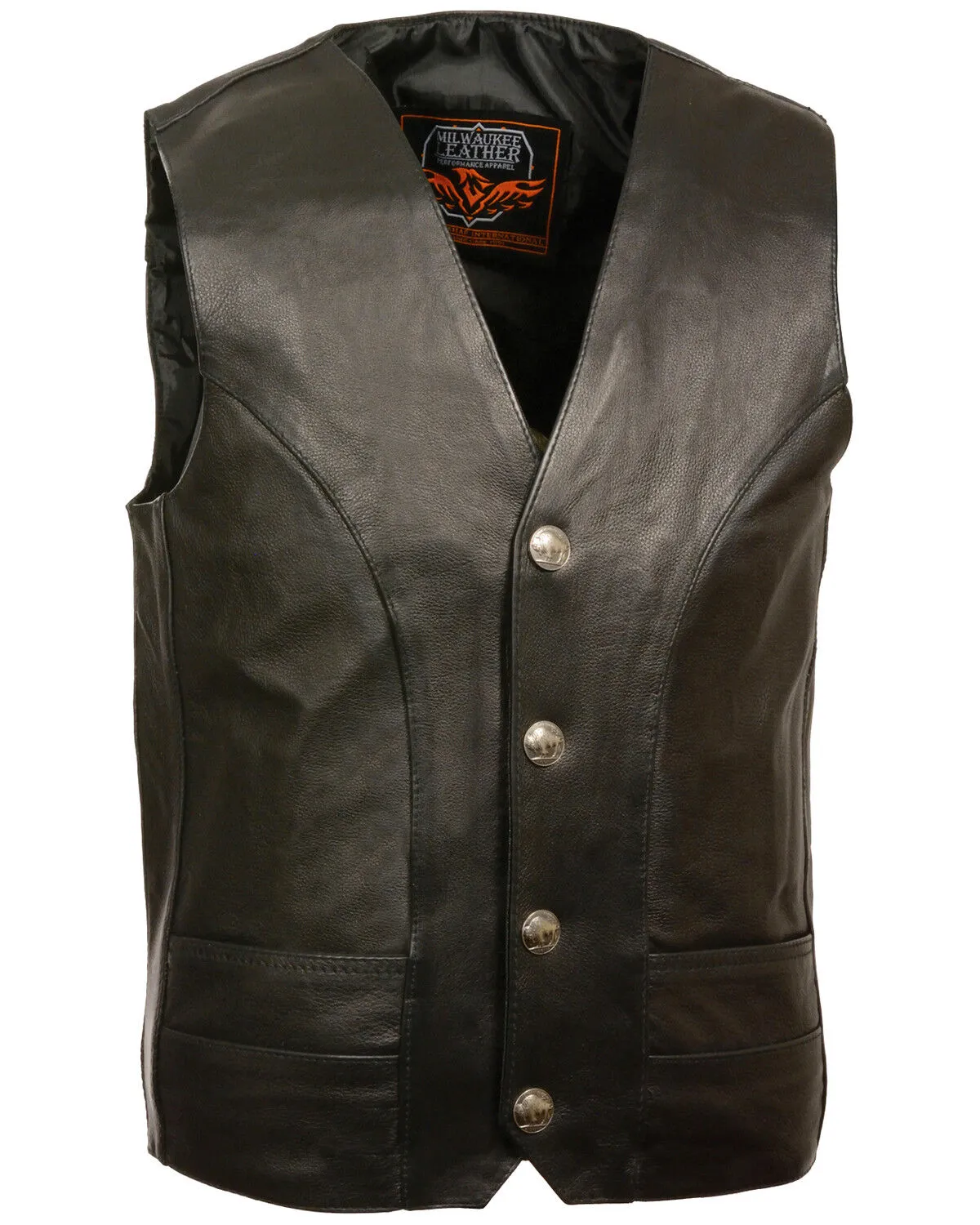 Milwaukee Leather Men's Buffalo Nickel Snap Classic Vest - XBig