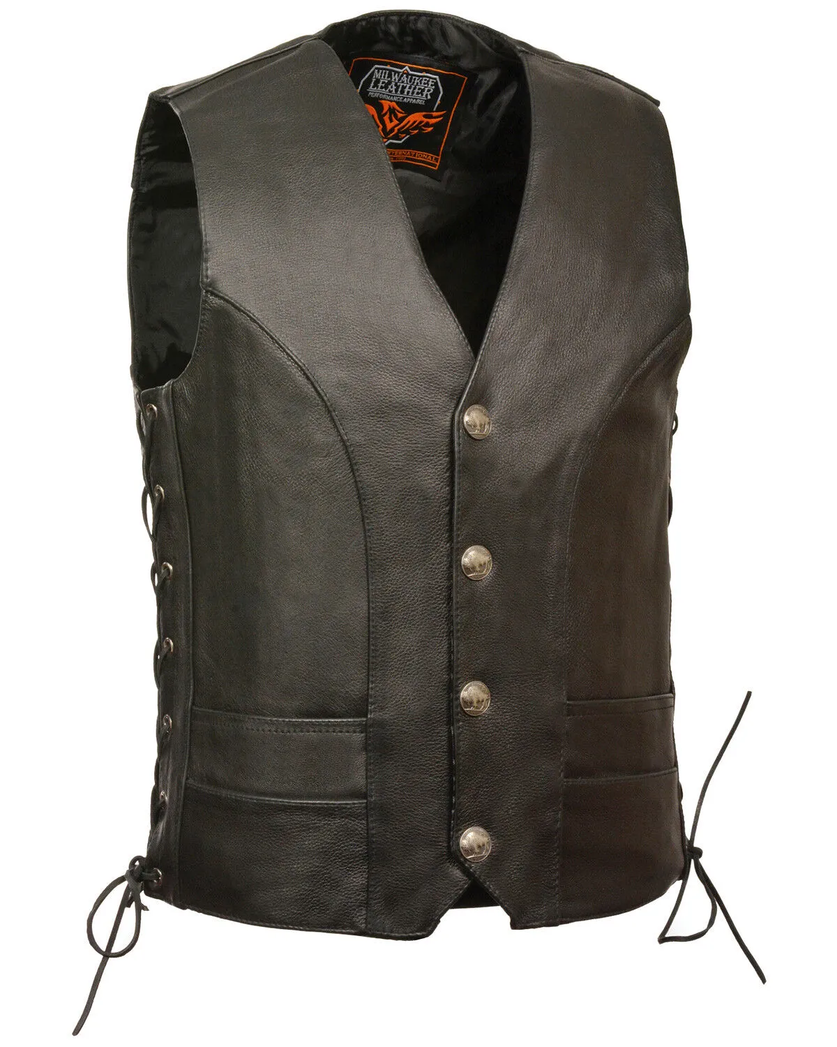 Milwaukee Leather Men's Buffalo Snap Side Lace Vest - XBig