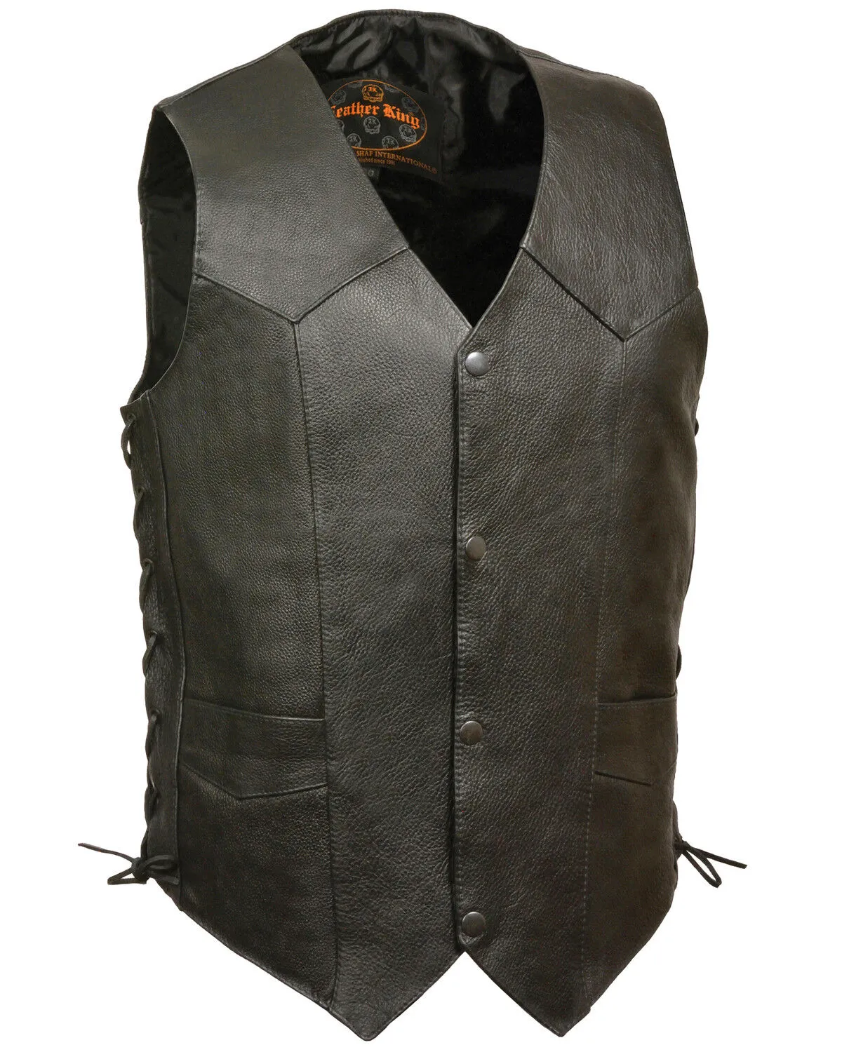 Milwaukee Leather Men's Classic Side Lace Biker Vest - Big