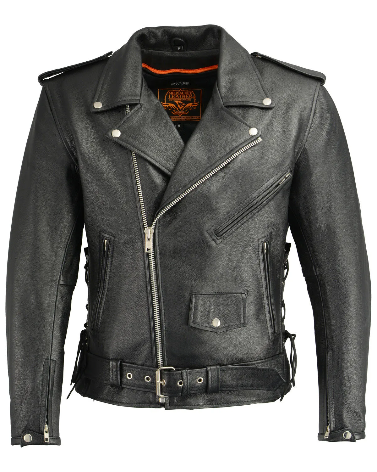 Milwaukee Leather Men's Classic Side Lace Concealed Carry Motorcycle Jacket - 5X