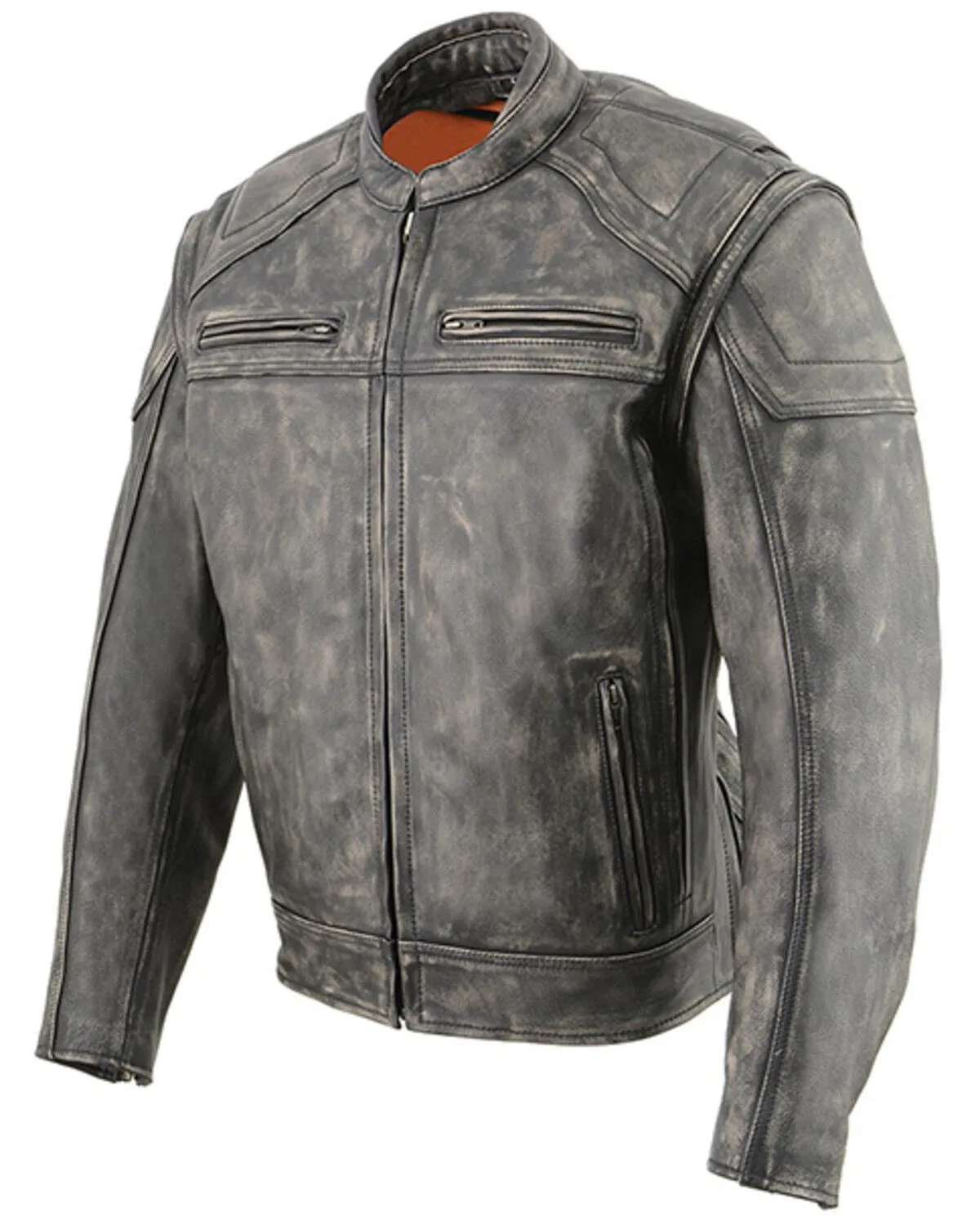 Milwaukee Leather Men's Distressed 2-in-1 Concealed Carry Leather Jacket - 3X