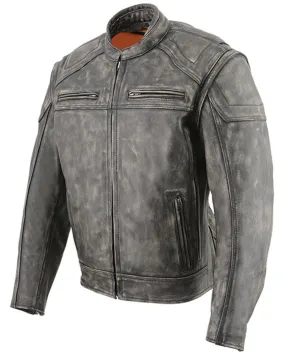 Milwaukee Leather Men's Distressed 2-in-1 Concealed Carry Leather Jacket - 3X