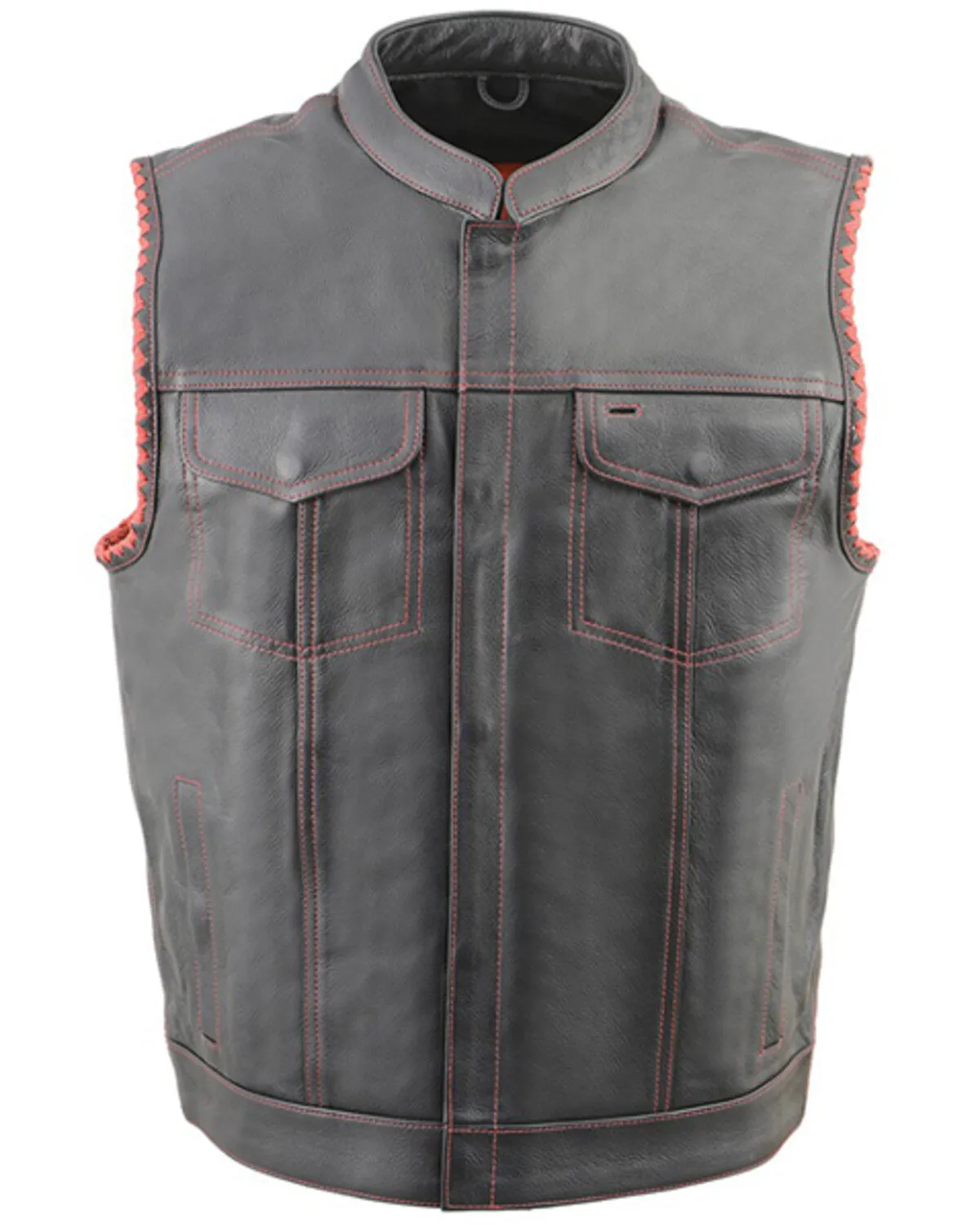 Milwaukee Leather Men's Old Glory Laced Arm Hole Concealed Carry Leather Vest - 5X