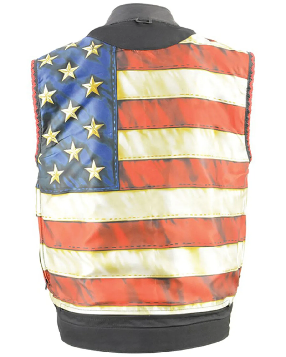 Milwaukee Leather Men's Old Glory Laced Arm Hole Concealed Carry Leather Vest - 5X