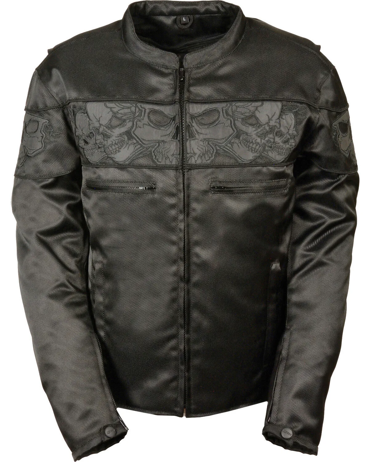 Milwaukee Leather Men's Reflective Skulls Textile Jacket - Big - 3X