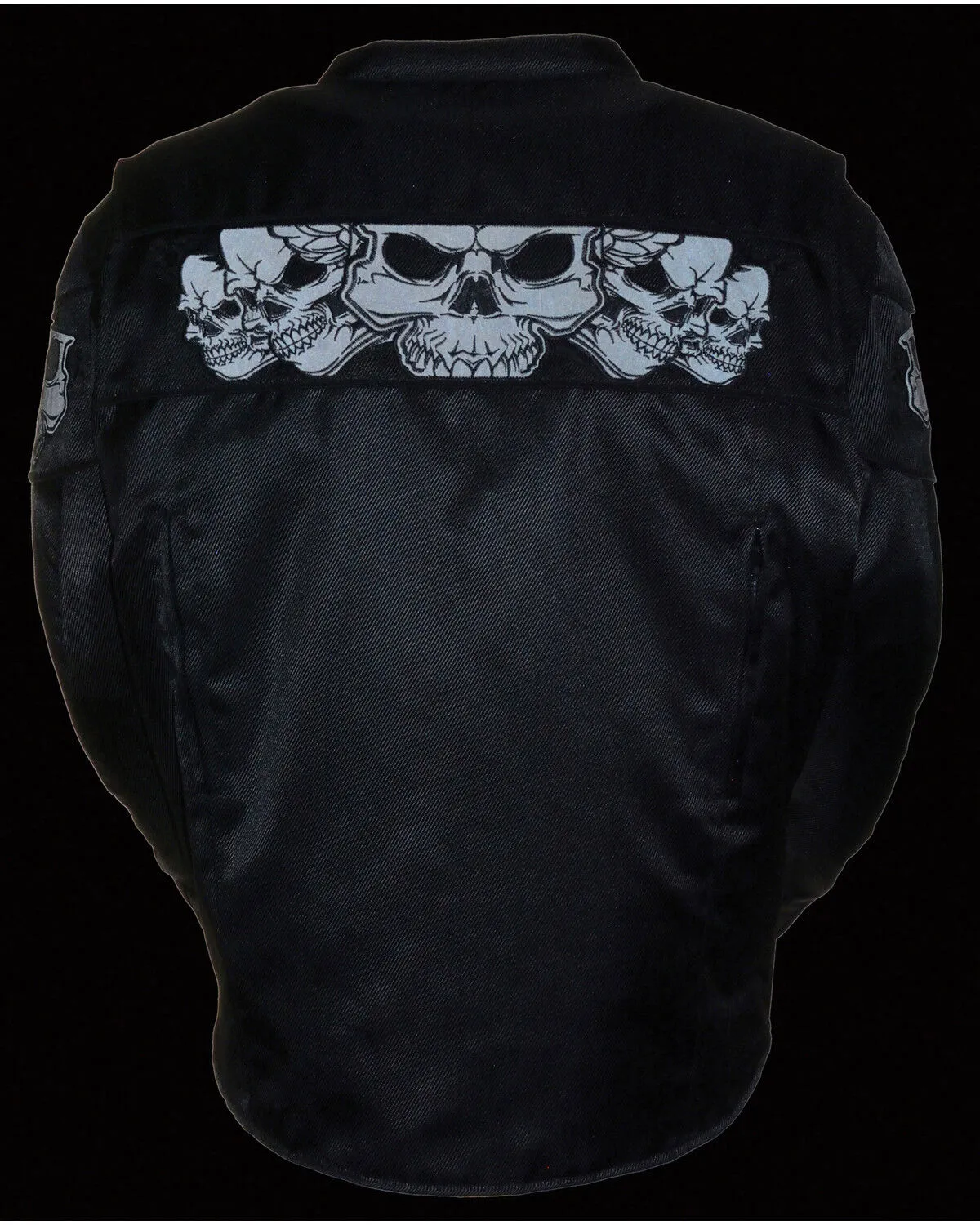 Milwaukee Leather Men's Reflective Skulls Textile Jacket - Big - 3X