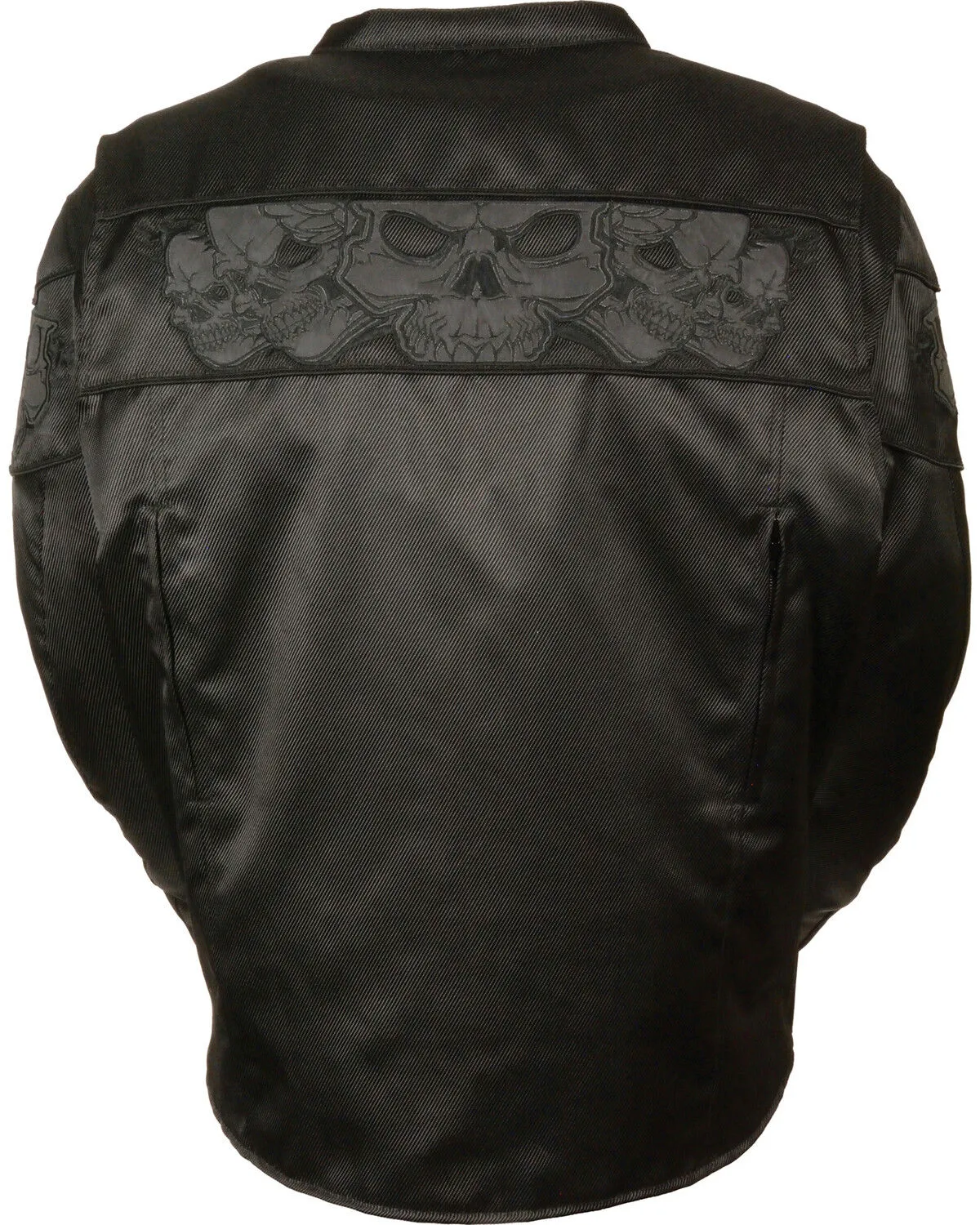 Milwaukee Leather Men's Reflective Skulls Textile Jacket - Big - 3X