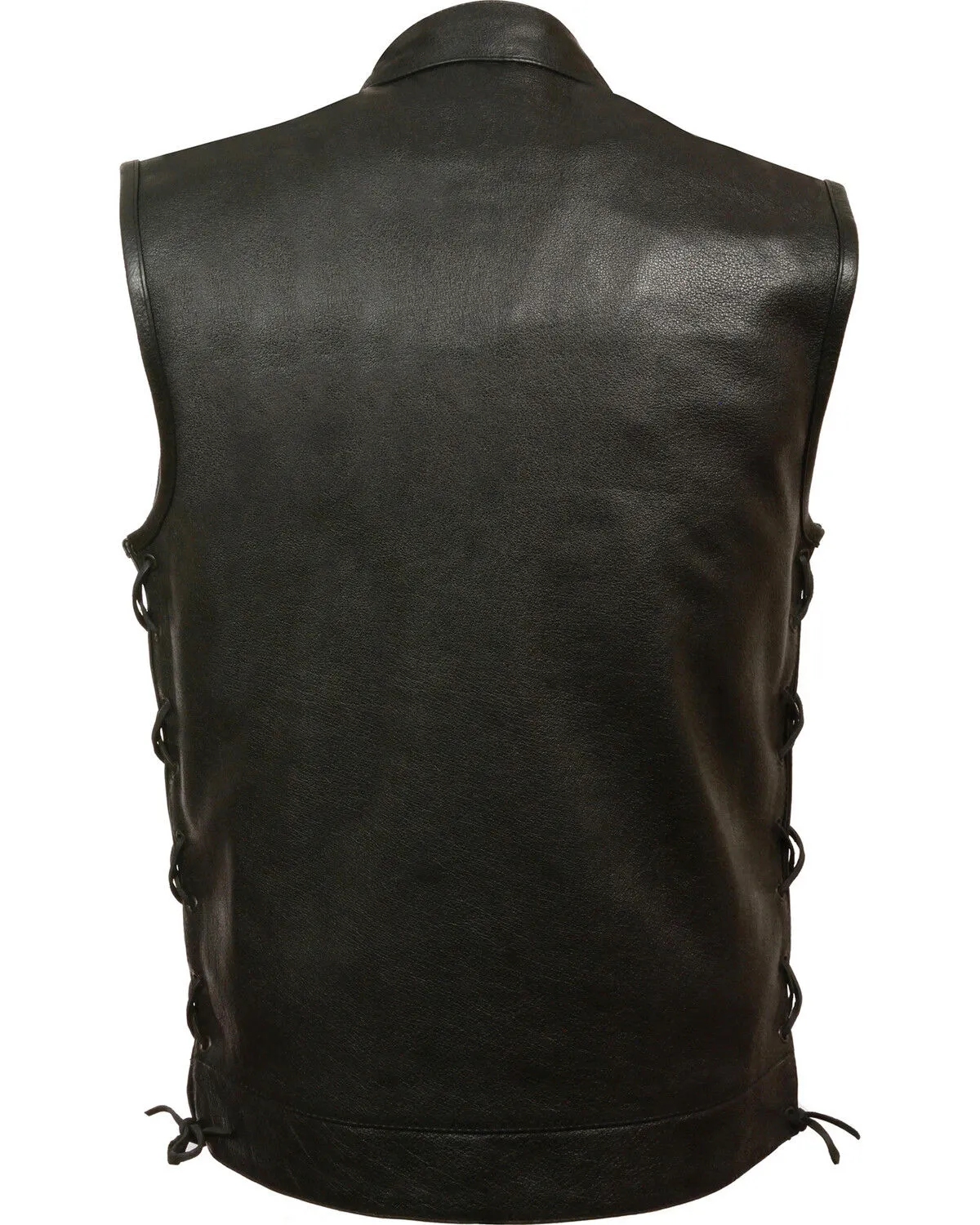 Milwaukee Leather Men's Side Lace Snap / Zip Front Club Style Vest - Big - 5X