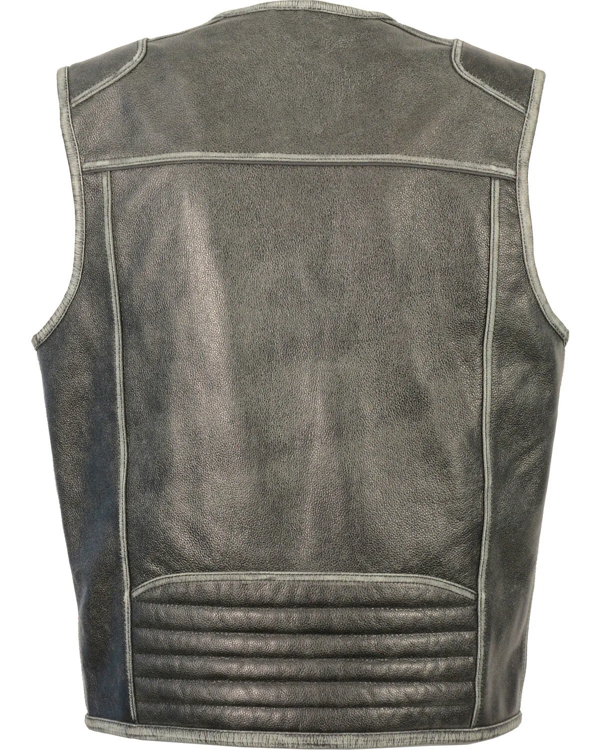 Milwaukee Leather Men's Vintage Distressed Zipper Front Vest - Big - 3X