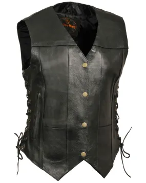 Milwaukee Leather Women's 6 Pocket Side Lace Vest - 4X