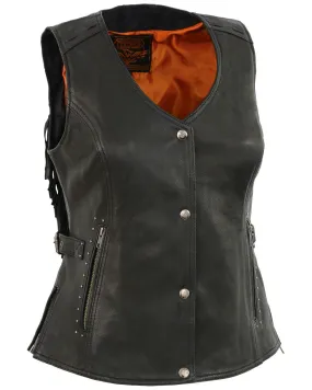 Milwaukee Leather Women's Fringe Snap Front Vest