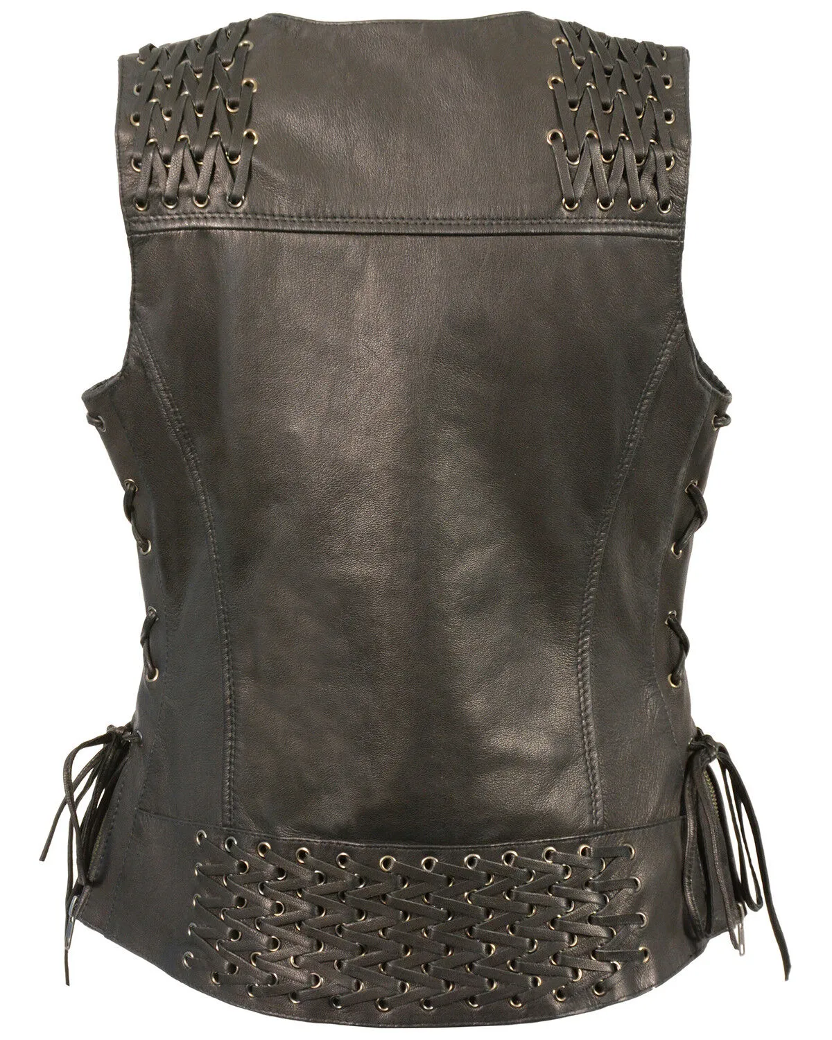 Milwaukee Leather Women's Lightweight Lace To Lace Snap Front Vest - 4X