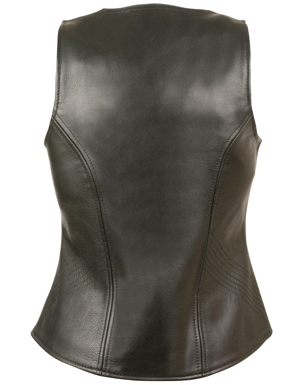 Milwaukee Leather Women's Open Neck Zipper Front Leather Vest - 3X