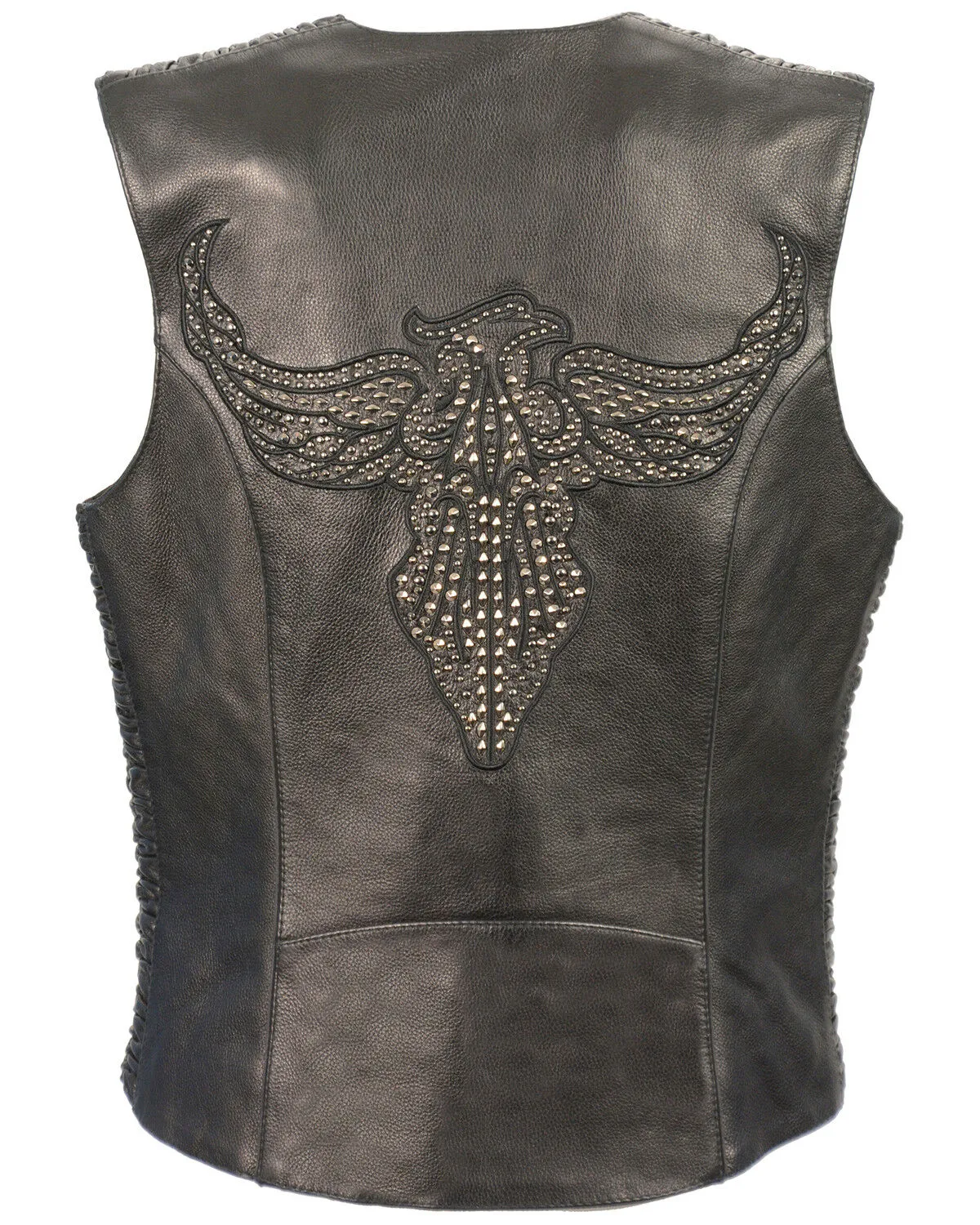 Milwaukee Leather Women's Phoenix Stud Embroidered Snap Front Vest - 4X