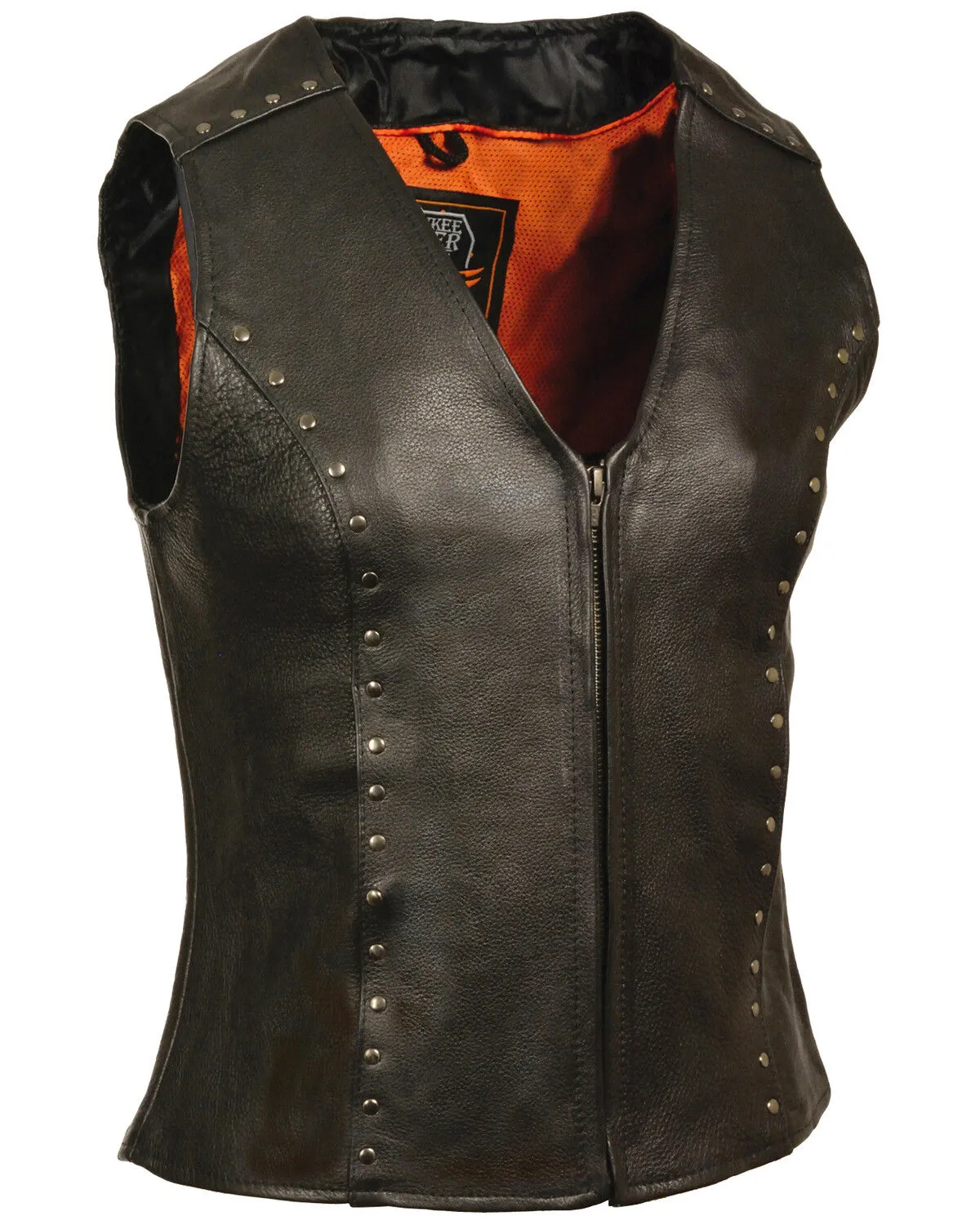 Milwaukee Leather Women's Studded Zip Front Vest - 4X