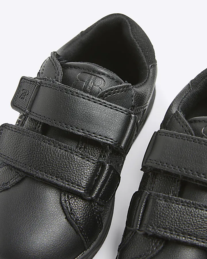 Mini Boys black monogram panel trainers