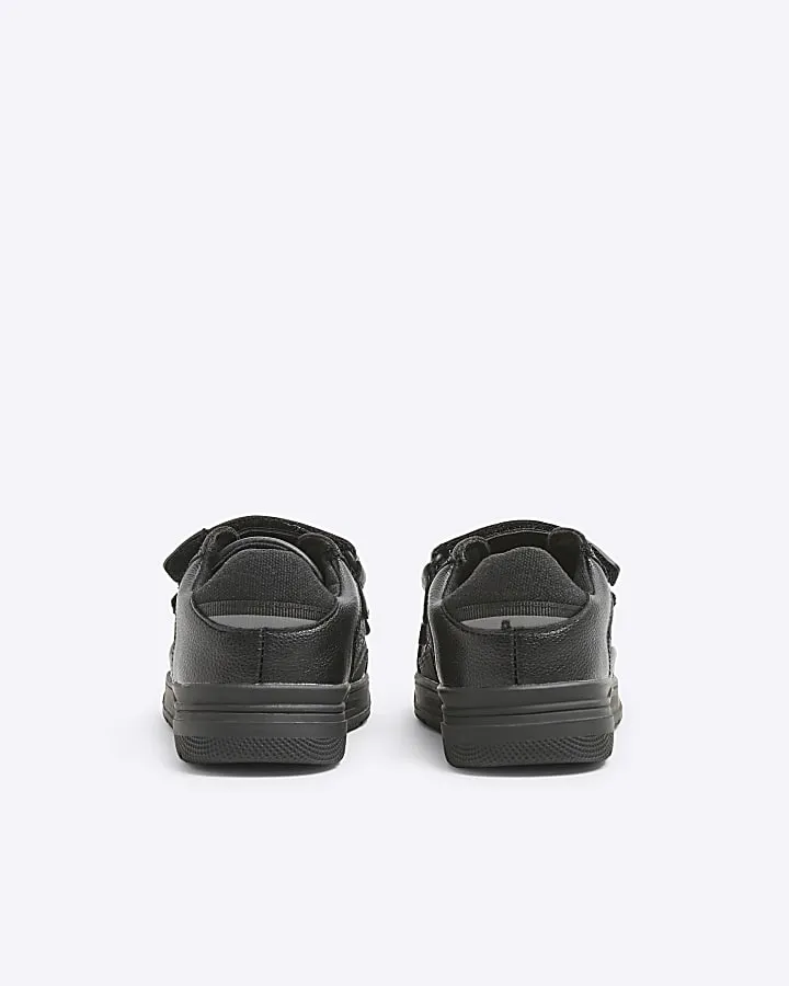 Mini Boys black monogram panel trainers