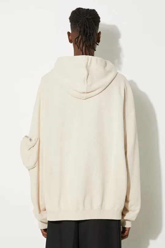 MM6 Maison Margiela cotton sweatshirt men's beige color hooded smooth SH0HG0003.M25003