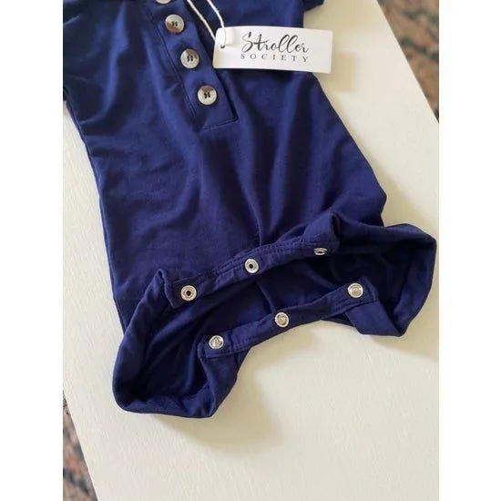 Modal Baby Romper - Navy Blue