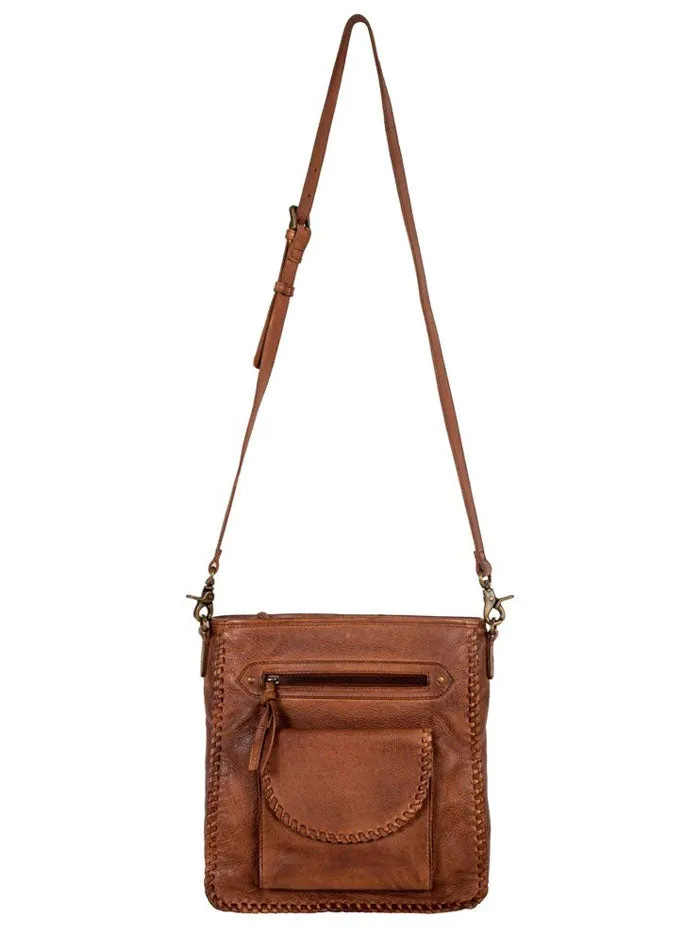 Myra Bag S-8135 Womens Santa Clara Canyon Stitched Leather Bag Brown