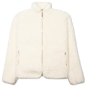 Natural Cotton Fleece Zip Jacket- Eggshell