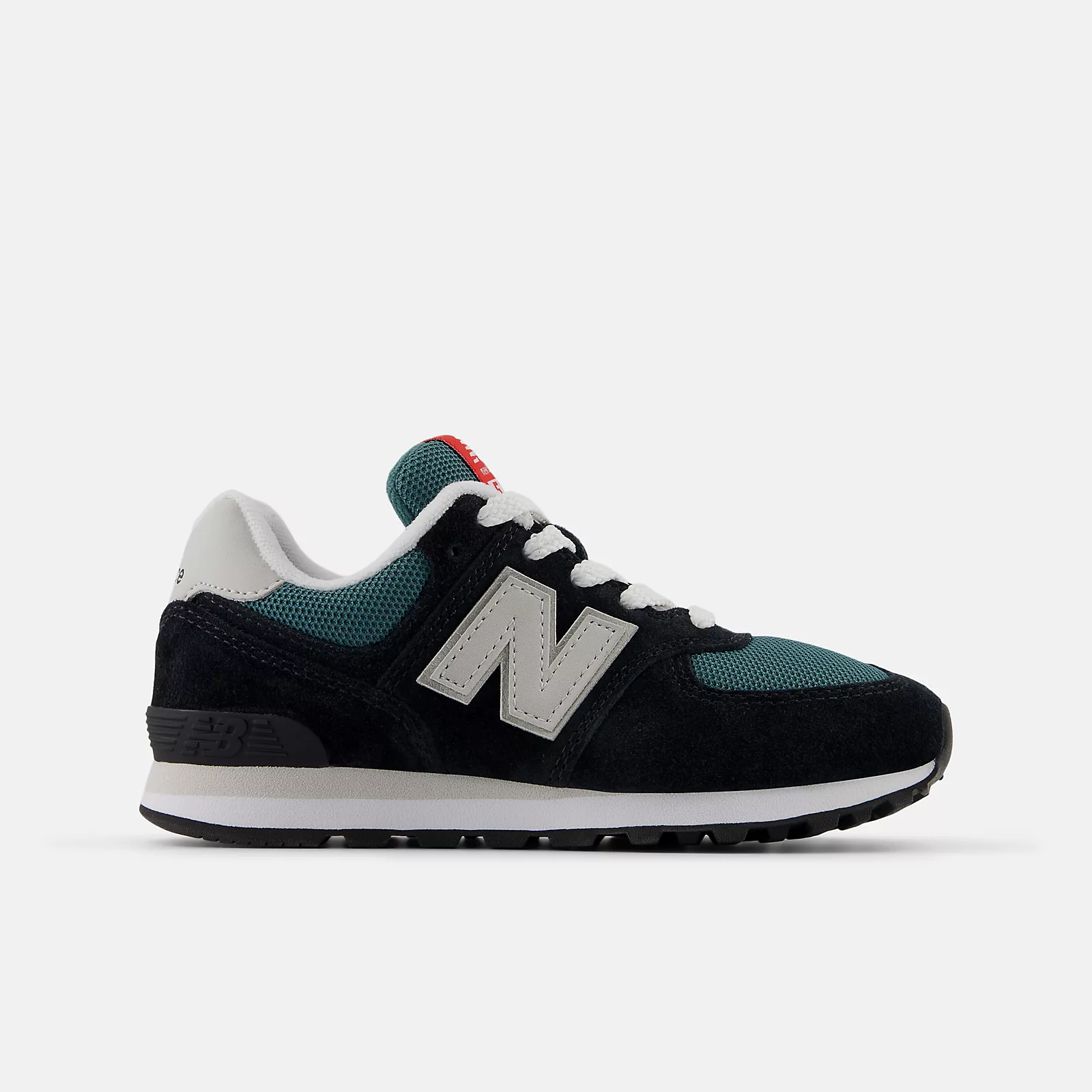 New Balance Little Kid’s 574 Black with New Spruce