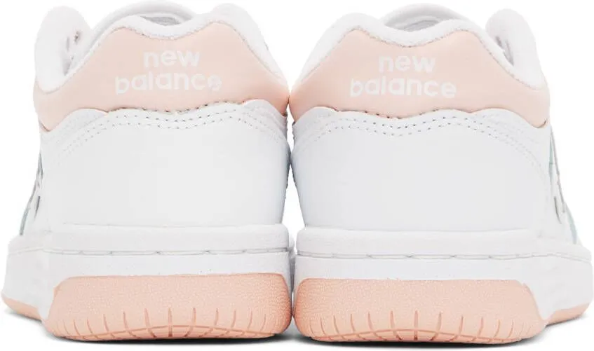 New Balance White & Pink 480 Sneakers