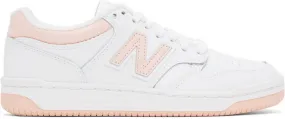 New Balance White & Pink 480 Sneakers