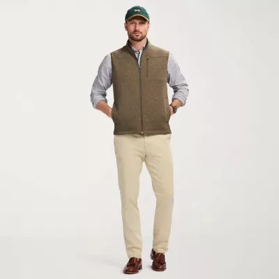 new!IZOD Mini Stripe Mens Fleece Vest