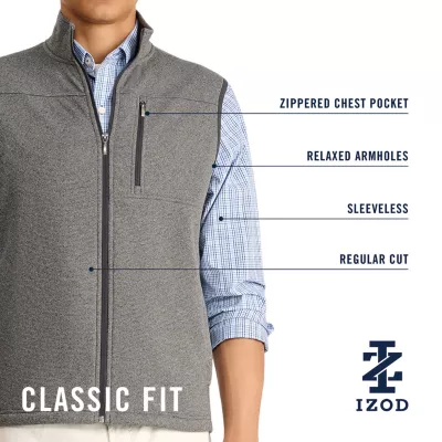 new!IZOD Mini Stripe Mens Fleece Vest