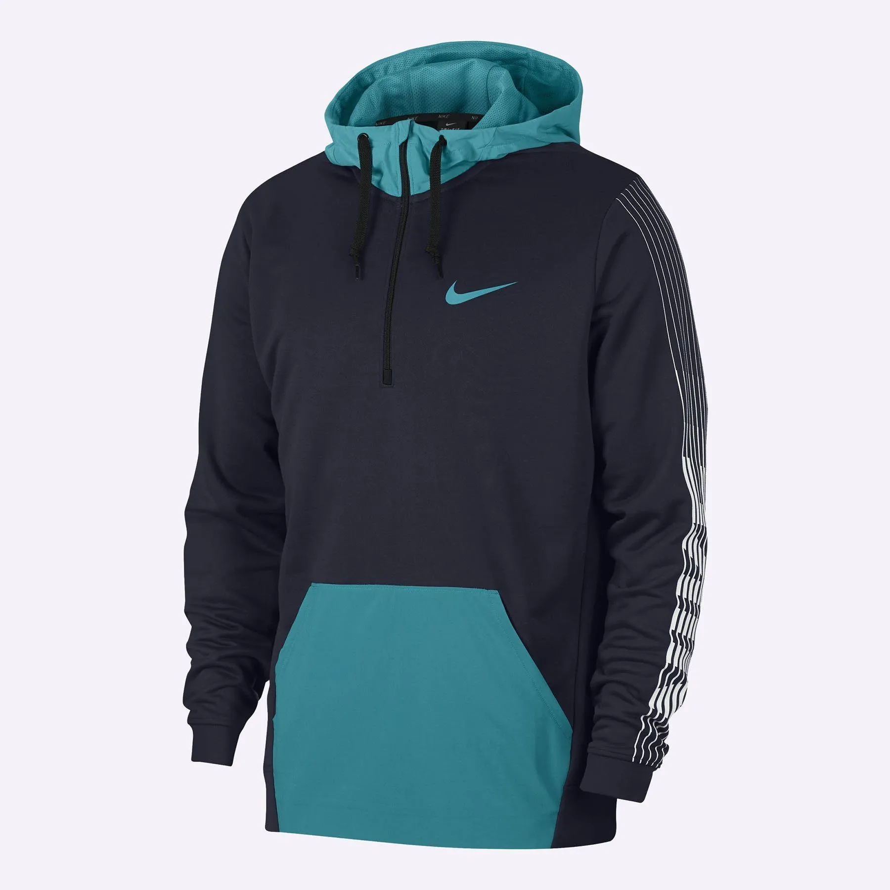 Nike - Dri-FIT Men's Fleece Training Hoodie - Obsidian/Spirit Teal/Spirit Teal