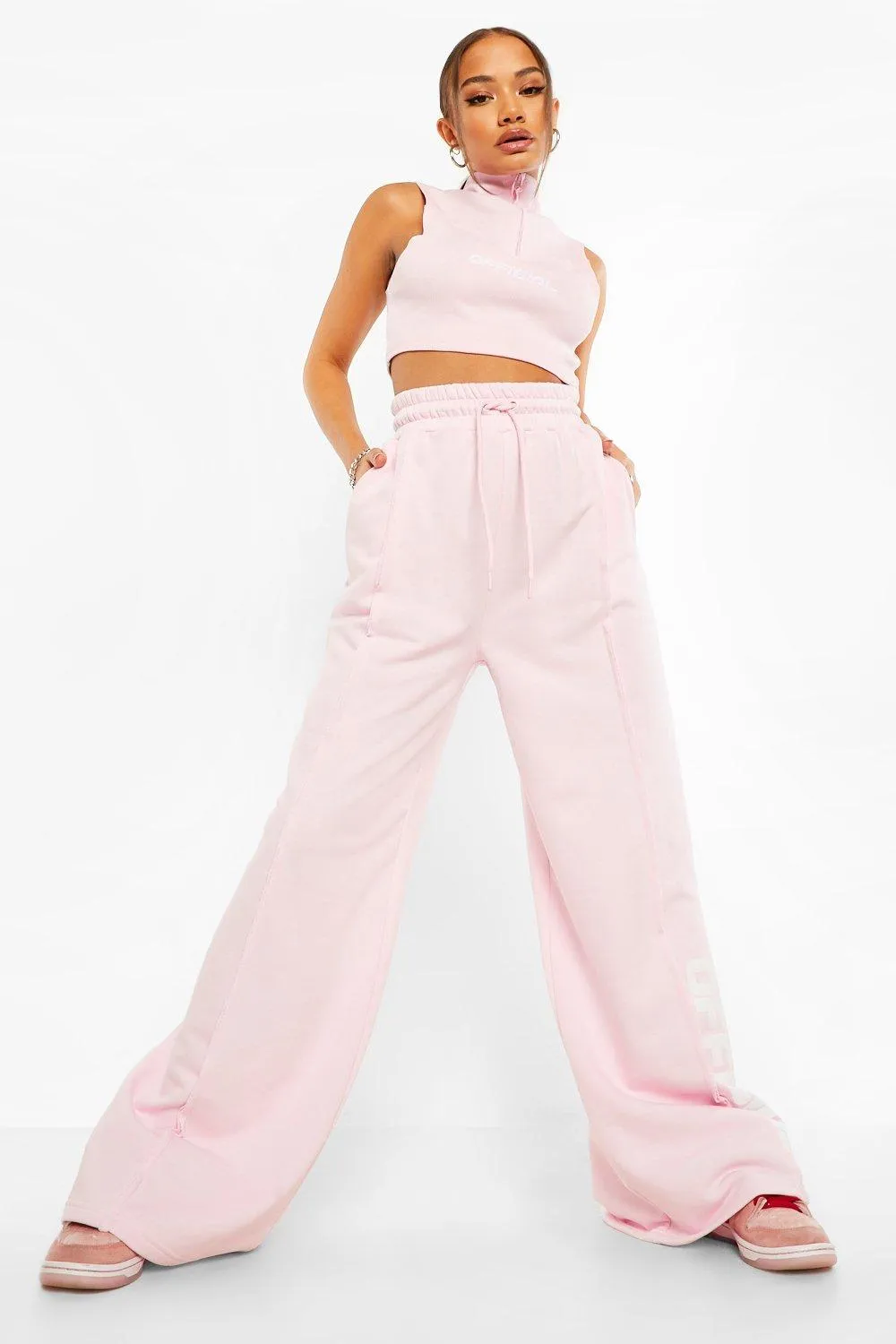 Official Seam Detail Wide Leg Joggers