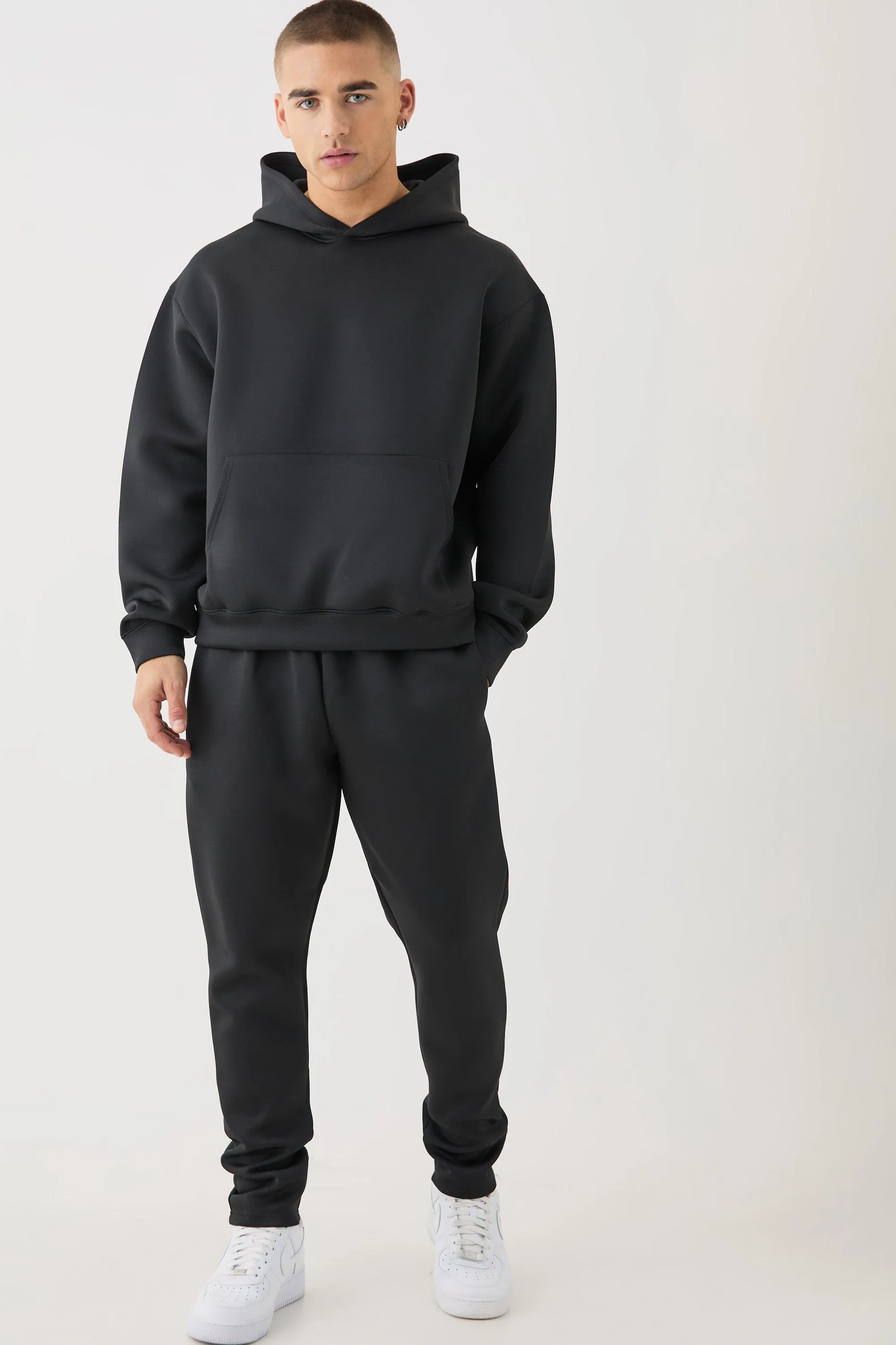 Oversized Boxy Bonded Scuba Hooded Tracksuit