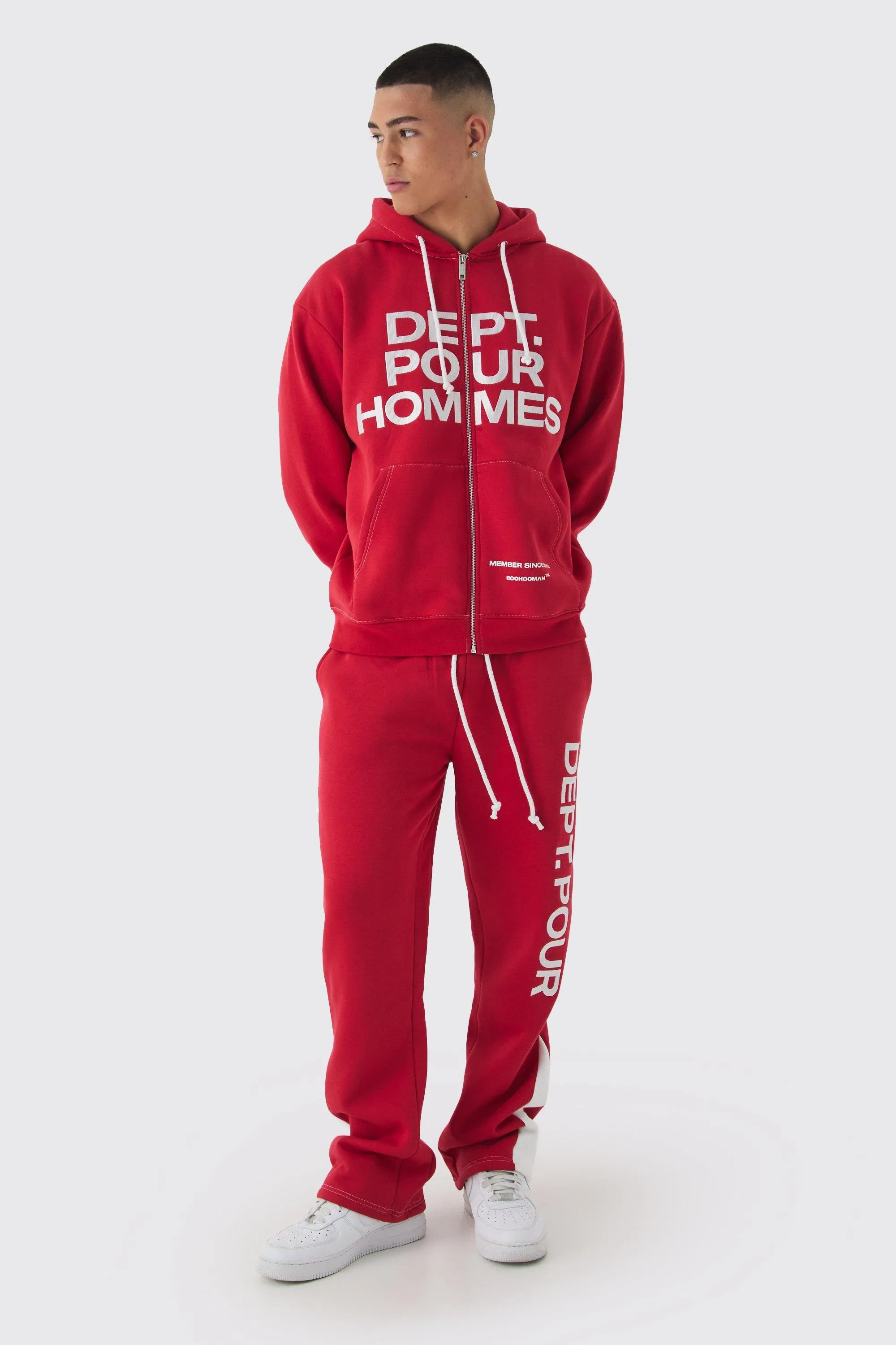 Oversized Fit Dept Homme Rope Drawcord Hooded Gusset Tracksuit