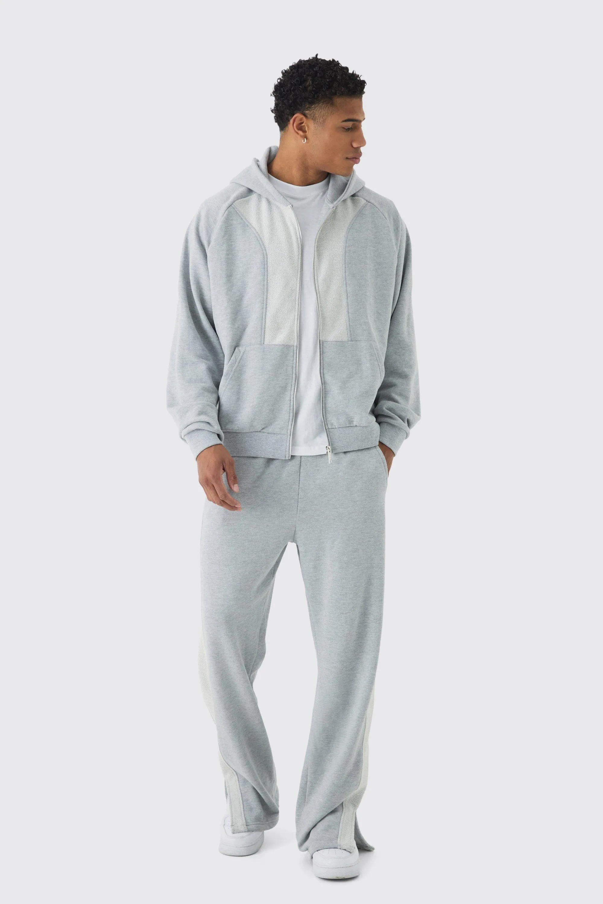 Oversized Reverse Loopback Seam Detail Hooded Tracksuit