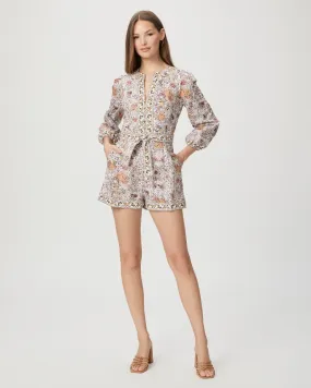 Paige Puglia Romper - Blanc Multi