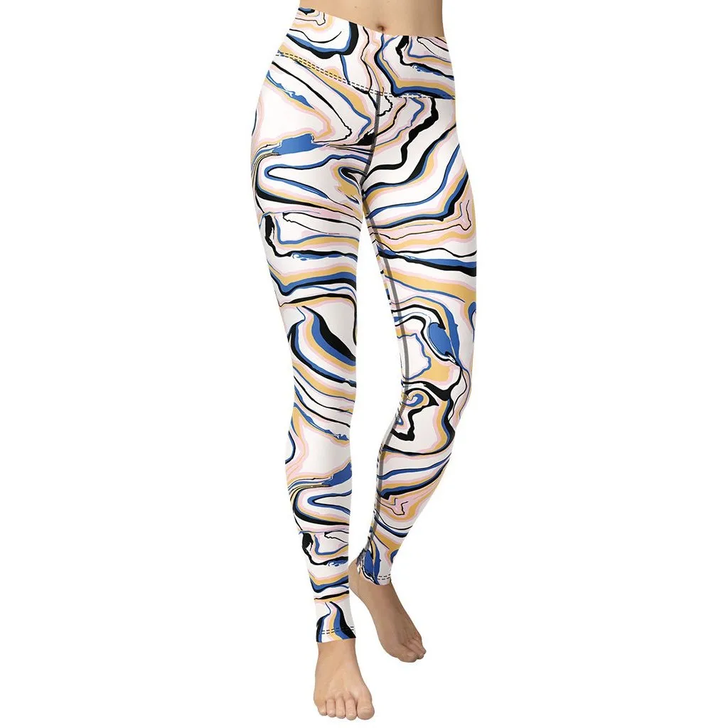 Peachy Marble Yoga Leggings