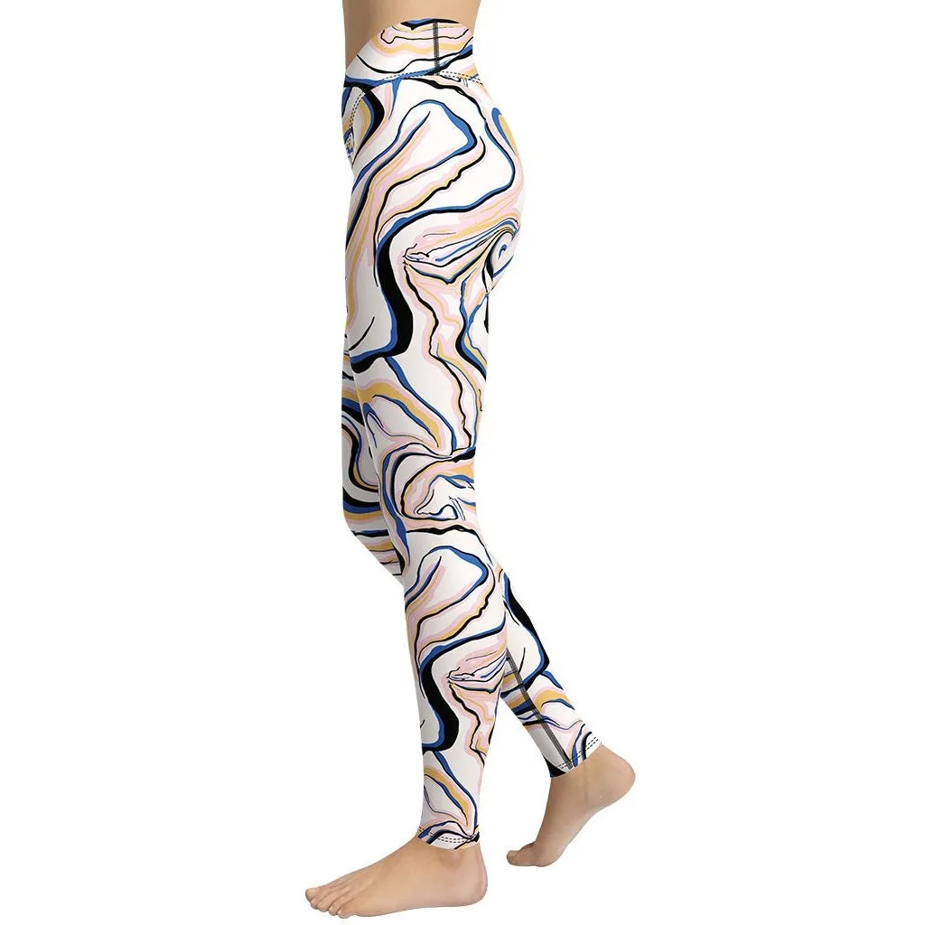 Peachy Marble Yoga Leggings