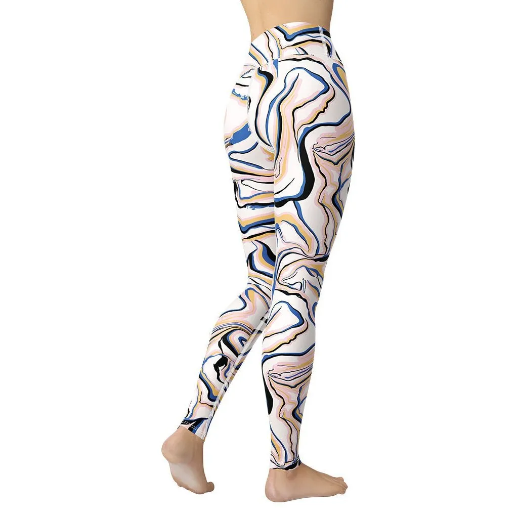 Peachy Marble Yoga Leggings